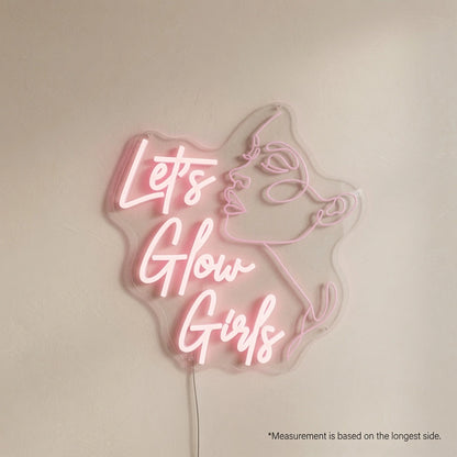 Let's Glow Girls LED Neon Sign - 04 Size Image