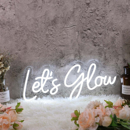 Lets Glow White Custom Led Neon Sign - Shineneon
