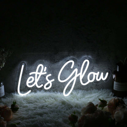 Lets Glow White Custom Led Neon Sign - Shineneon