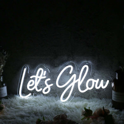 Lets Glow White Custom Led Neon Sign - Shineneon