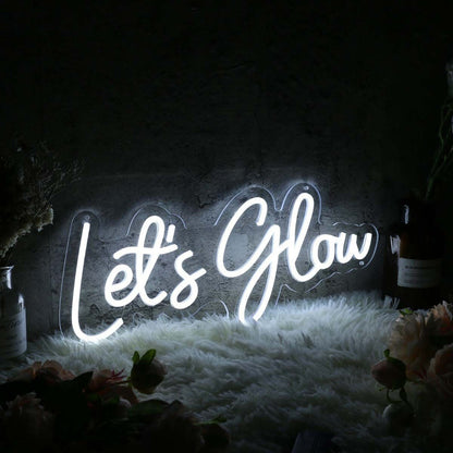 Lets Glow White Custom Led Neon Sign - Shineneon