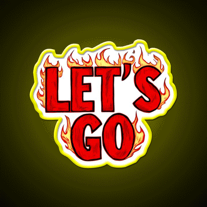 Lets Go 38 Taco Led Neon Sign Mexican Food Sign Rgb Color - Custom LED neon sign front view