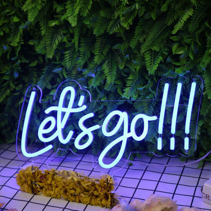 Lets Go Blue Led Neon Sign - Shineneon