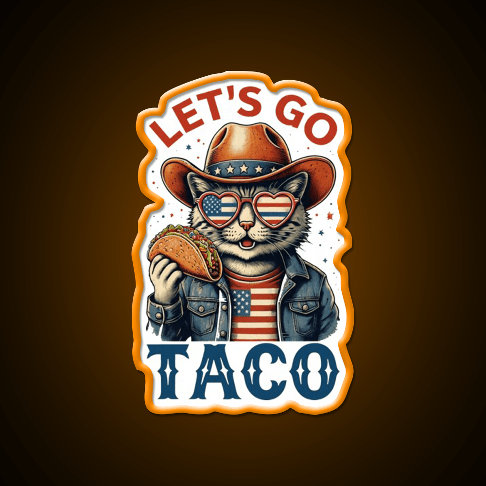Lets Go Taco Cat Taco Led Neon Sign Rgb Color - Shineneon