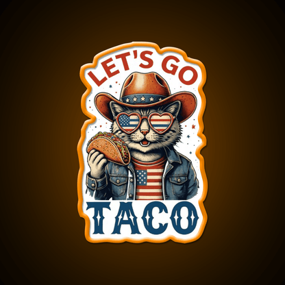 Lets Go Taco Cat Taco Led Neon Sign Rgb Color - Shineneon