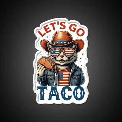 Lets Go Taco Cat Taco Led Neon Sign Rgb Color - Shineneon