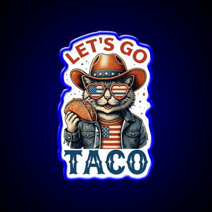 Lets Go Taco Cat Taco Led Neon Sign Rgb Color - Shineneon