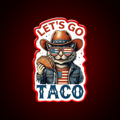 Lets Go Taco Cat Taco Led Neon Sign Rgb Color - Shineneon