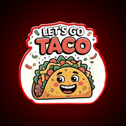 Lets Go Taco Cute Funny Cartoon Taco Led Neon Sign Rgb Color - Shineneon