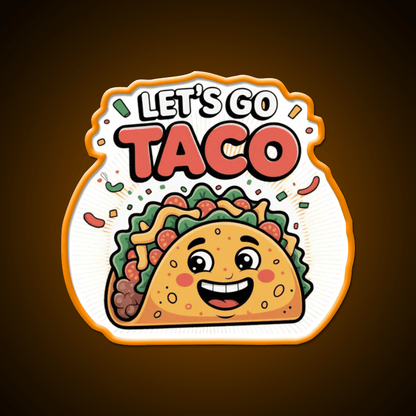 Lets Go Taco Cute Funny Cartoon Taco Led Neon Sign Rgb Color - Shineneon