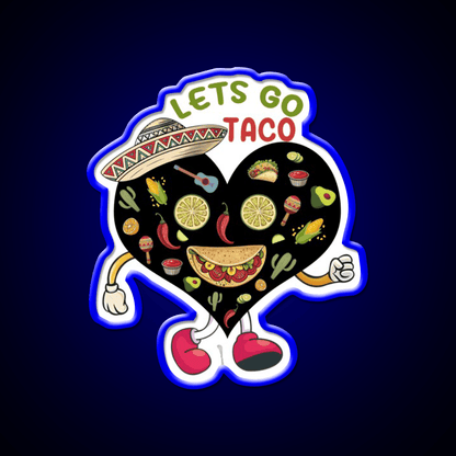 Lets Go Taco Funny Mexican Food Lover Taco Led Neon Sign Rgb Color - Shineneon