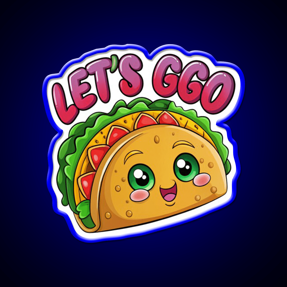 Lets Go Taco Funny Taco Led Neon Sign Mexican Food Sign Wall Art Rgb Color - Shineneon