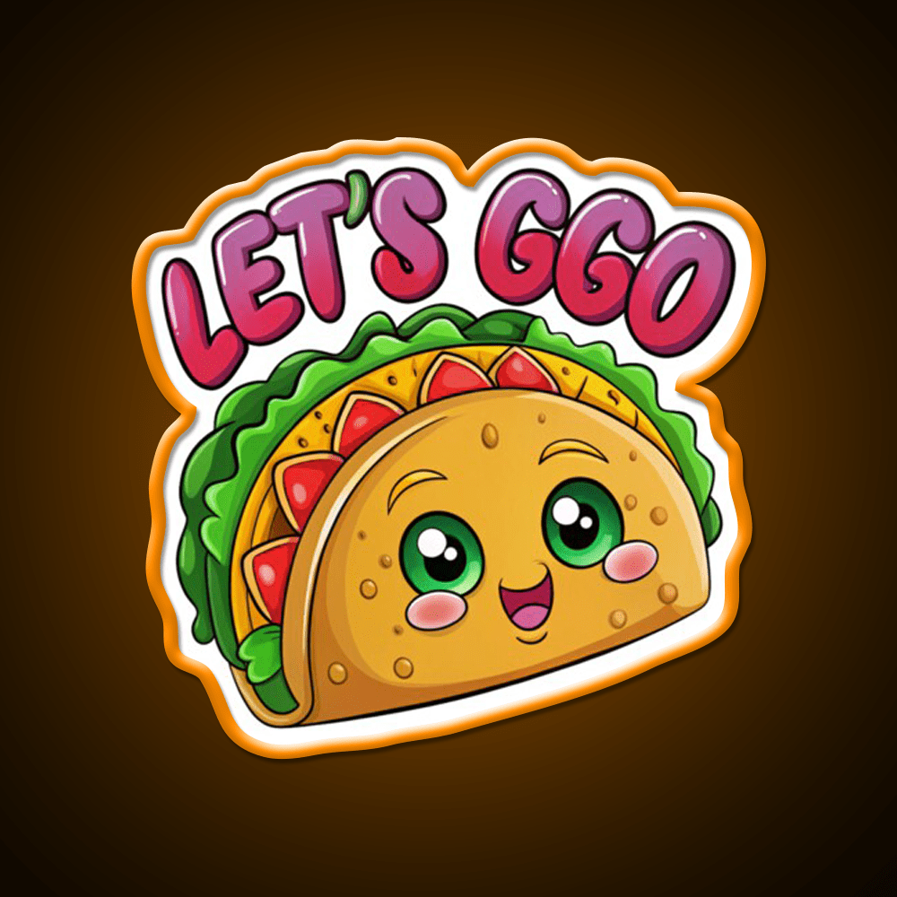 Lets Go Taco Funny Taco Led Neon Sign Mexican Food Sign Wall Art Rgb Color - Shineneon