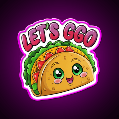 Lets Go Taco Funny Taco Led Neon Sign Mexican Food Sign Wall Art Rgb Color - Shineneon