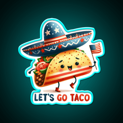 Lets Go Taco Led Neon Sign Mexican Food Sign Food Neon Sign Rgb Color - Shineneon