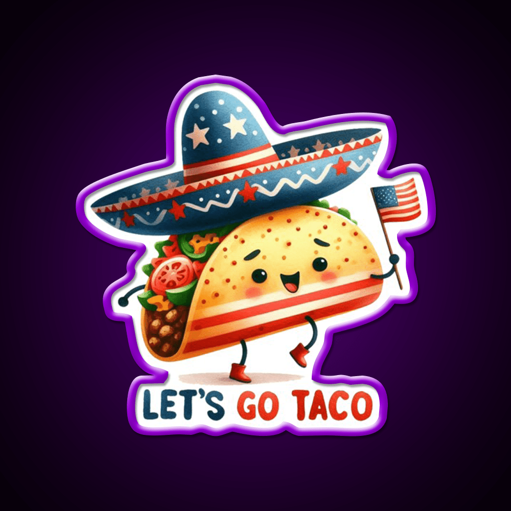 Lets Go Taco Led Neon Sign Mexican Food Sign Food Neon Sign Rgb Color - Shineneon