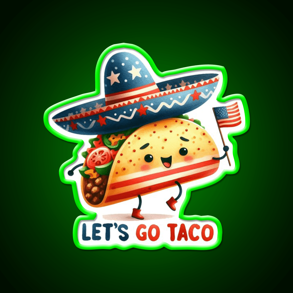 Lets Go Taco Led Neon Sign Mexican Food Sign Food Neon Sign Rgb Color - Shineneon