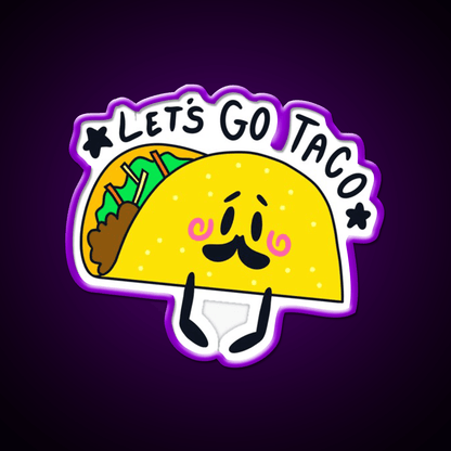 Lets Go Taco Led Neon Sign Mexican Food Sign For Food Truck Rgb Color - Shineneon