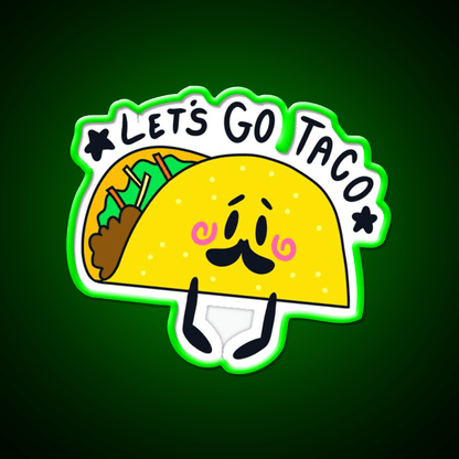 Lets Go Taco Led Neon Sign Mexican Food Sign For Food Truck Rgb Color - Shineneon