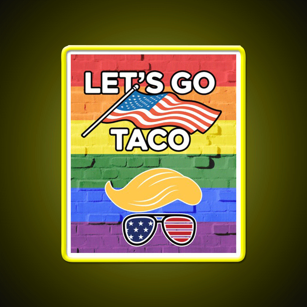 Lets Go Taco Led Neon Sign Mexican Food Sign For Foodies Rgb Color - Custom LED neon sign front view