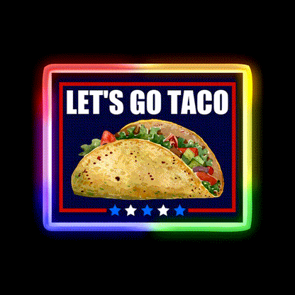 Lets Go Taco Led Neon Sign Mexican Food Sign For Mexican Party Rgb Color - LED neon sign close-up detail