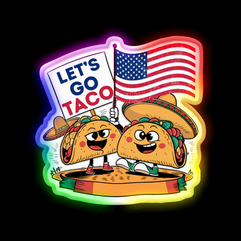Lets Go Taco Led Neon Sign Mexican Food Sign For Taqueria Rgb Color - LED neon sign close-up detail