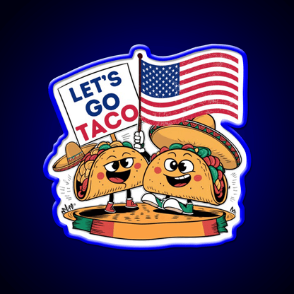 Lets Go Taco Led Neon Sign Mexican Food Sign For Taqueria Rgb Color - Shineneon