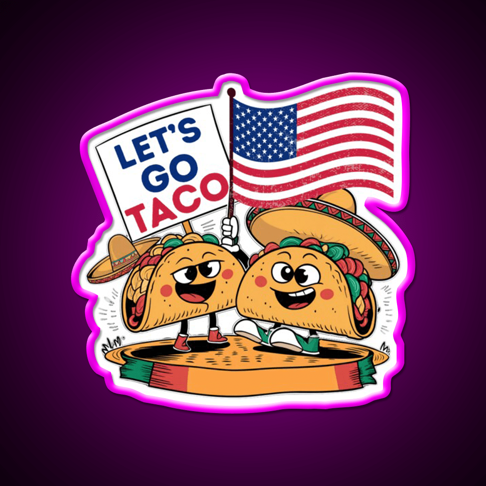 Lets Go Taco Led Neon Sign Mexican Food Sign For Taqueria Rgb Color - Shineneon