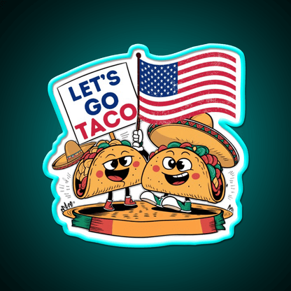 Lets Go Taco Led Neon Sign Mexican Food Sign For Taqueria Rgb Color - Shineneon