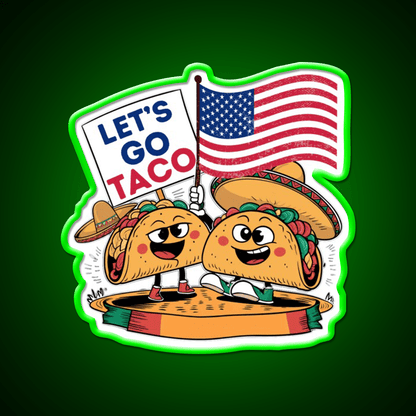 Lets Go Taco Led Neon Sign Mexican Food Sign For Taqueria Rgb Color - Shineneon