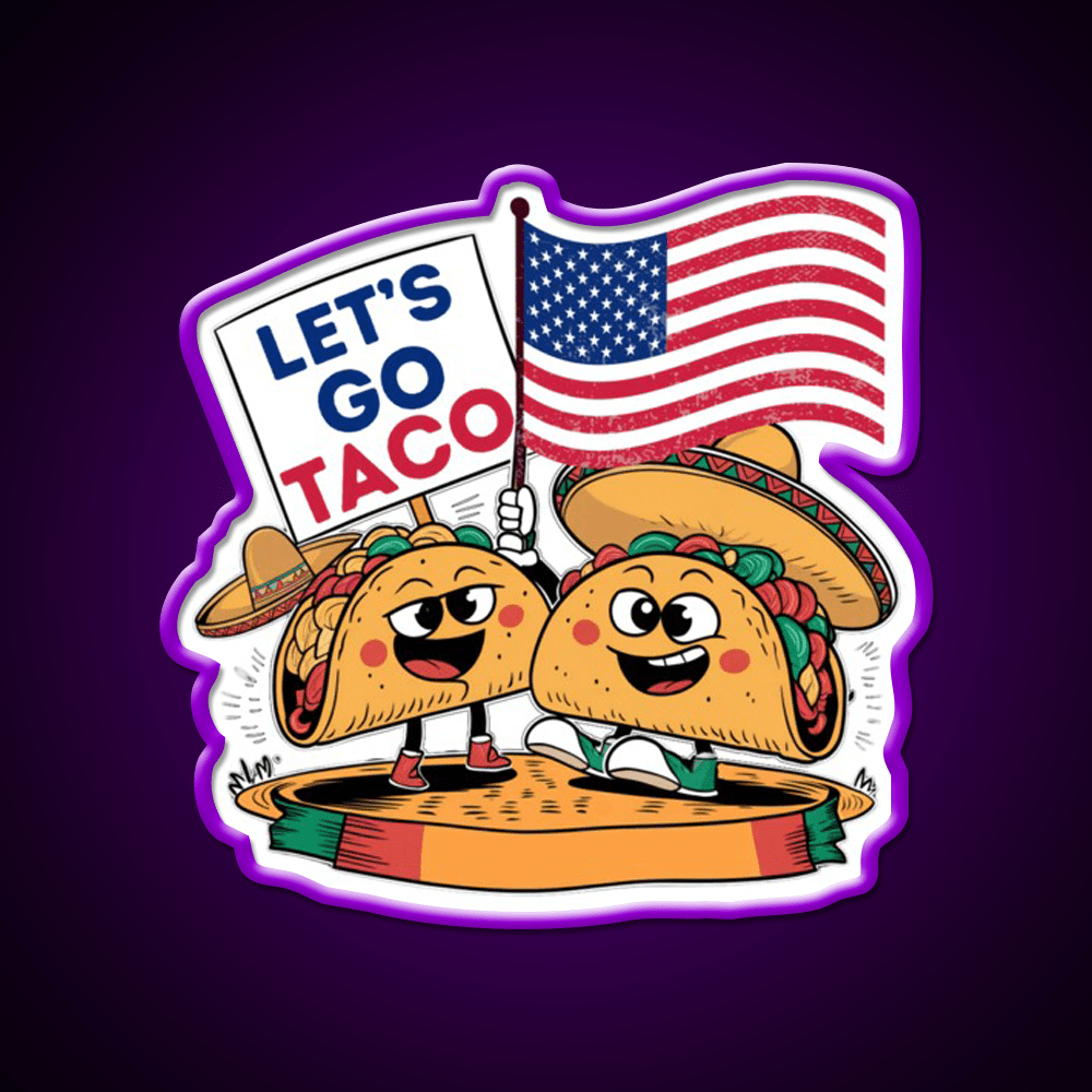 Lets Go Taco Led Neon Sign Mexican Food Sign For Taqueria Rgb Color - Shineneon