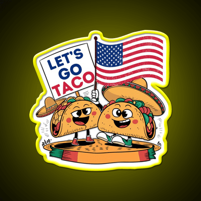 Lets Go Taco Led Neon Sign Mexican Food Sign For Taqueria Rgb Color - Shineneon