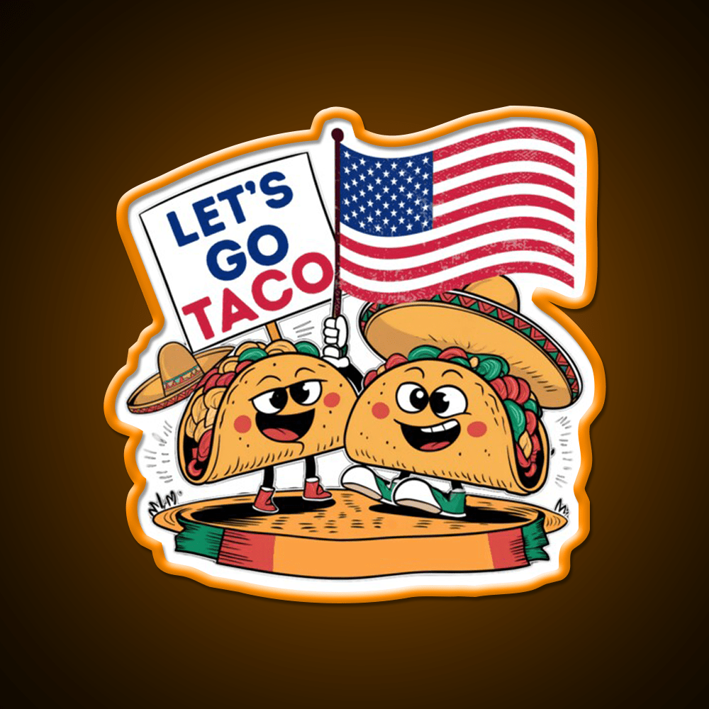 Lets Go Taco Led Neon Sign Mexican Food Sign For Taqueria Rgb Color - Shineneon