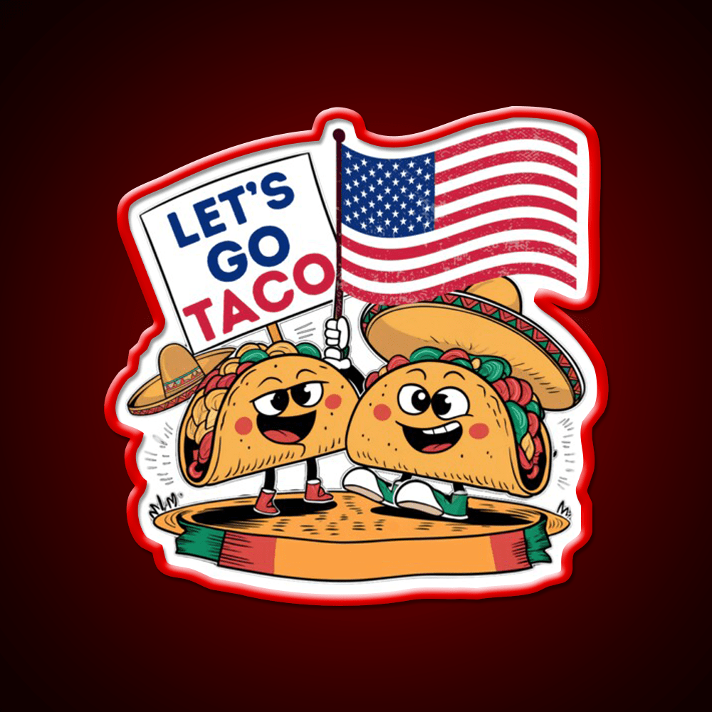 Lets Go Taco Led Neon Sign Mexican Food Sign For Taqueria Rgb Color - Shineneon