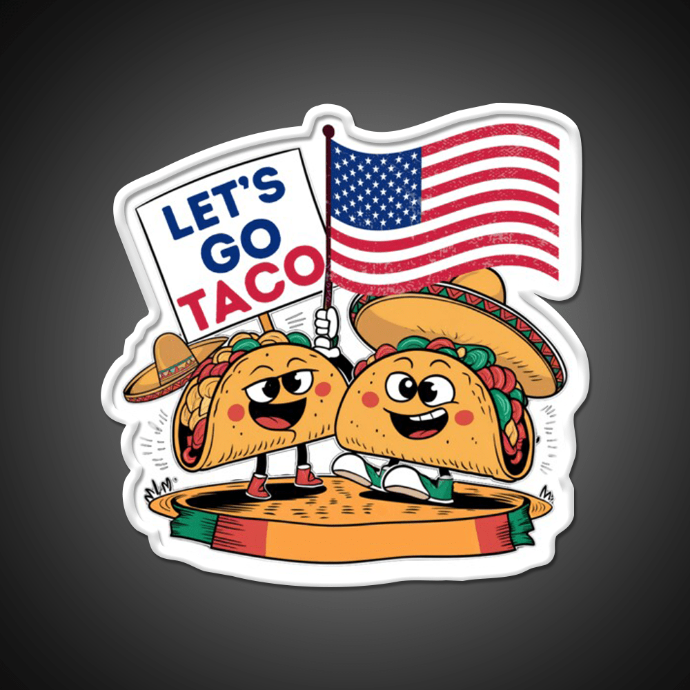 Lets Go Taco Led Neon Sign Mexican Food Sign For Taqueria Rgb Color - Shineneon