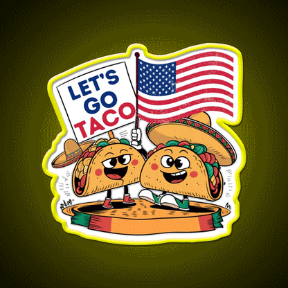 Lets Go Taco Led Neon Sign Mexican Food Sign For Taqueria Rgb Color - Custom LED neon sign front view