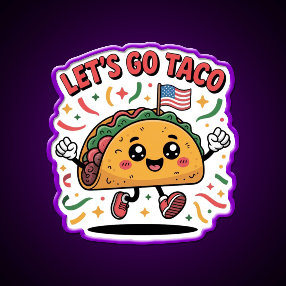 Lets Go Taco Led Neon Sign Mexican Food Sign Kitchen Decor Rgb Color - Shineneon