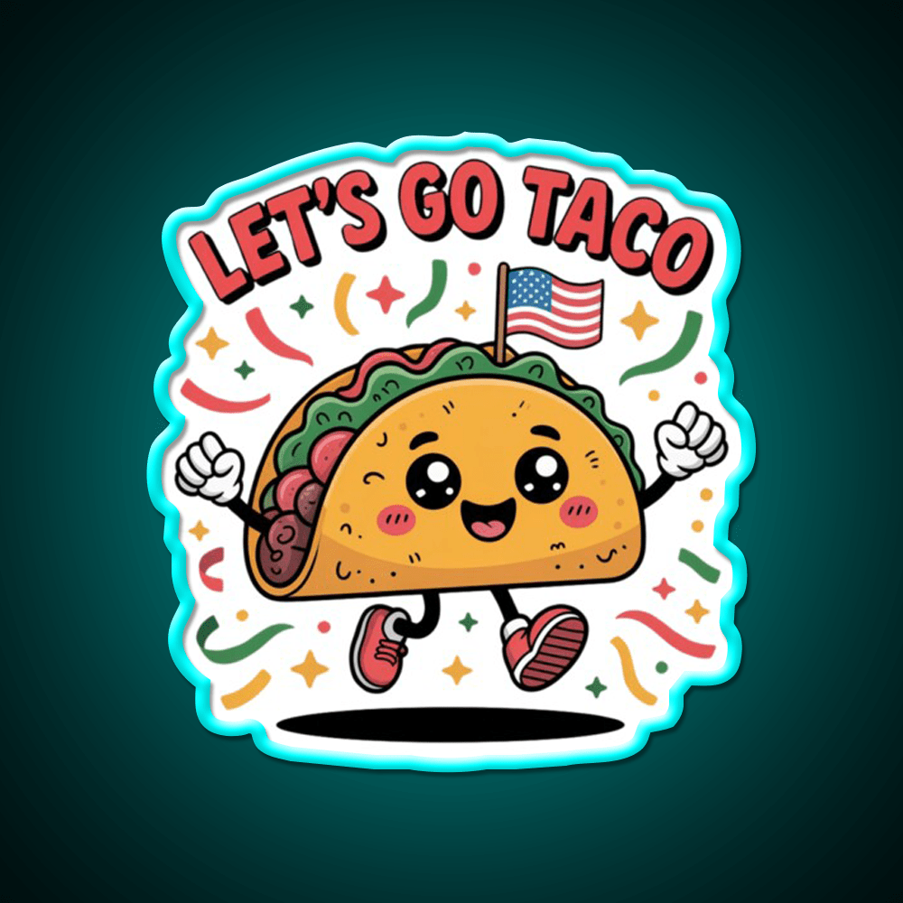Lets Go Taco Led Neon Sign Mexican Food Sign Kitchen Decor Rgb Color - Shineneon