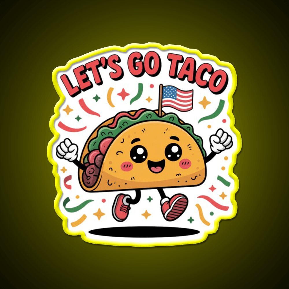 Lets Go Taco Led Neon Sign Mexican Food Sign Kitchen Decor Rgb Color - Shineneon