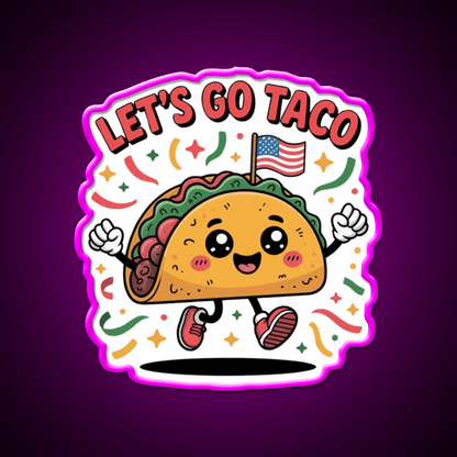 Lets Go Taco Led Neon Sign Mexican Food Sign Kitchen Decor Rgb Color - Shineneon