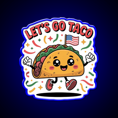 Lets Go Taco Led Neon Sign Mexican Food Sign Kitchen Decor Rgb Color - Shineneon