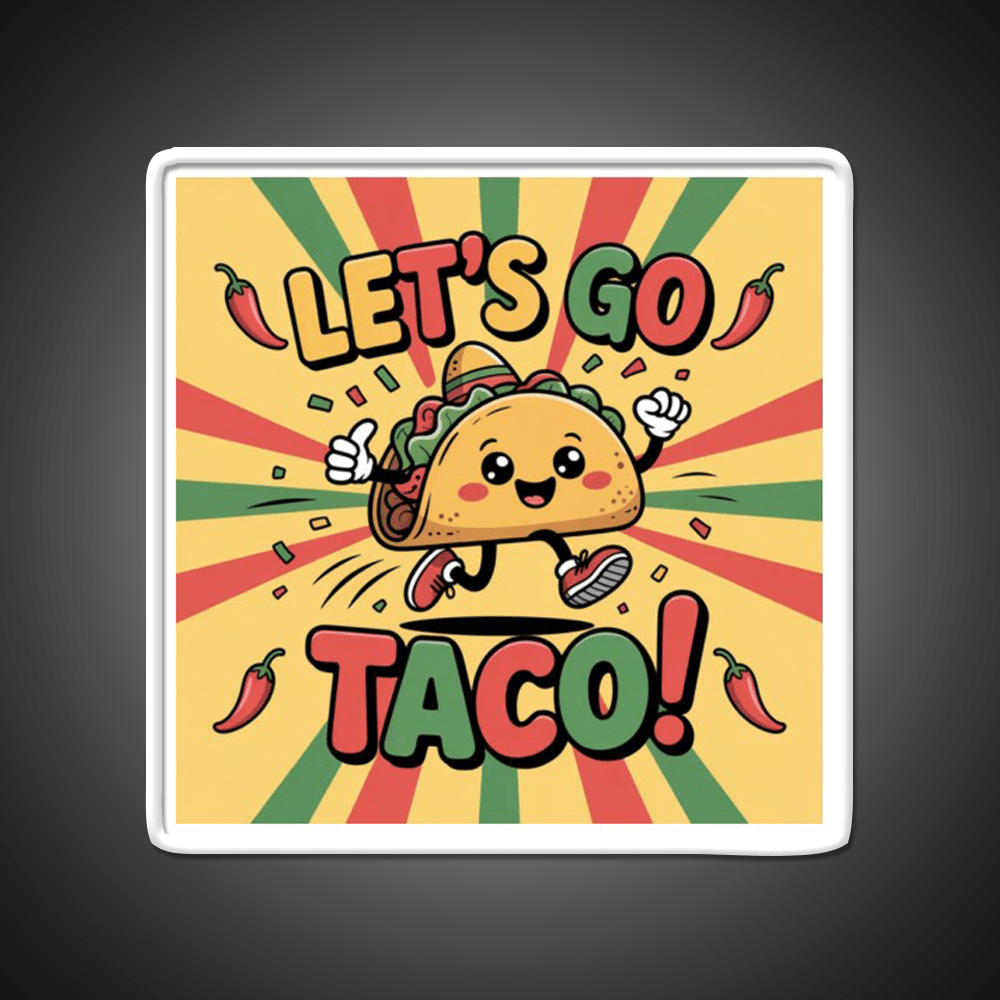 Lets Go Taco Led Neon Sign Mexican Food Sign Kitchen Signs Rgb Color - Shineneon
