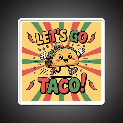 Lets Go Taco Led Neon Sign Mexican Food Sign Kitchen Signs Rgb Color - Shineneon