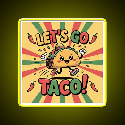 Lets Go Taco Led Neon Sign Mexican Food Sign Kitchen Signs Rgb Color - Shineneon