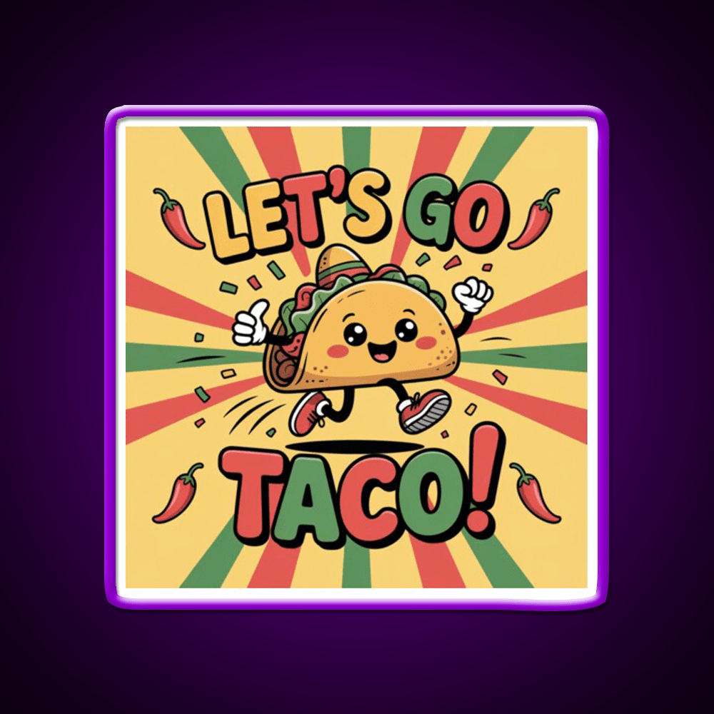 Lets Go Taco Led Neon Sign Mexican Food Sign Kitchen Signs Rgb Color - Shineneon