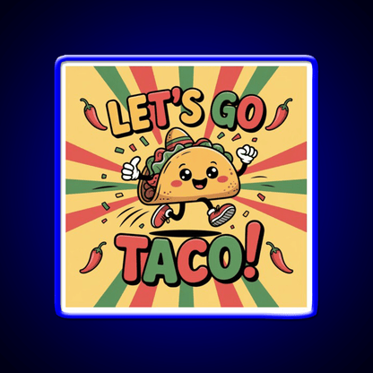 Lets Go Taco Led Neon Sign Mexican Food Sign Kitchen Signs Rgb Color - Shineneon