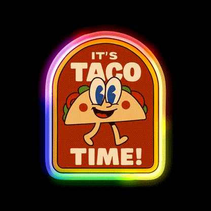 Lets Go Taco Led Neon Sign Mexican Food Sign Kitchen Taco Light Rgb Color - LED neon sign close-up detail