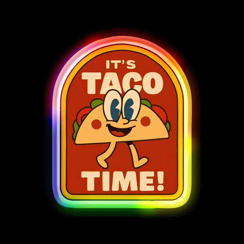 Lets Go Taco Led Neon Sign Mexican Food Sign Kitchen Taco Light Rgb Color - LED neon sign close-up detail