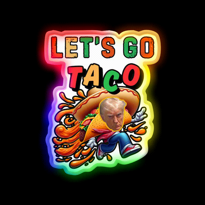 Lets Go Taco Led Neon Sign Mexican Food Sign Kitchen Wall Art Rgb Color - LED neon sign close-up detail