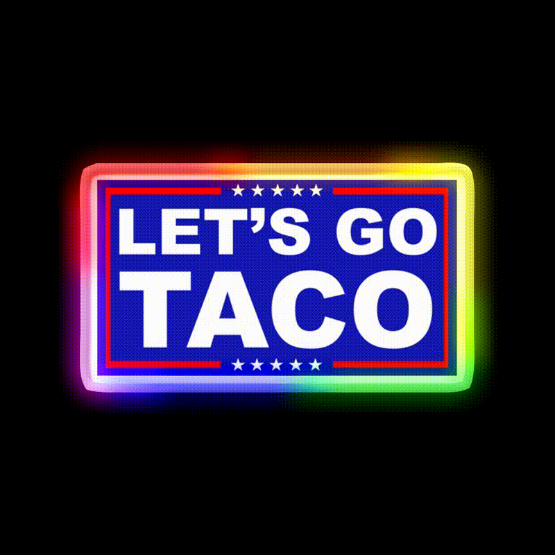 Lets Go Taco Led Neon Sign Mexican Food Sign Kitchen Wall Sign Rgb Color - LED neon sign close-up detail